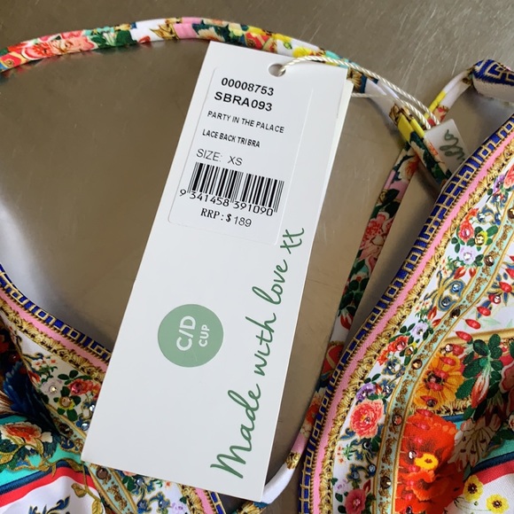 Camilla Lace Back Tri Bra Floral Bikini Top - Picture 6 of 12